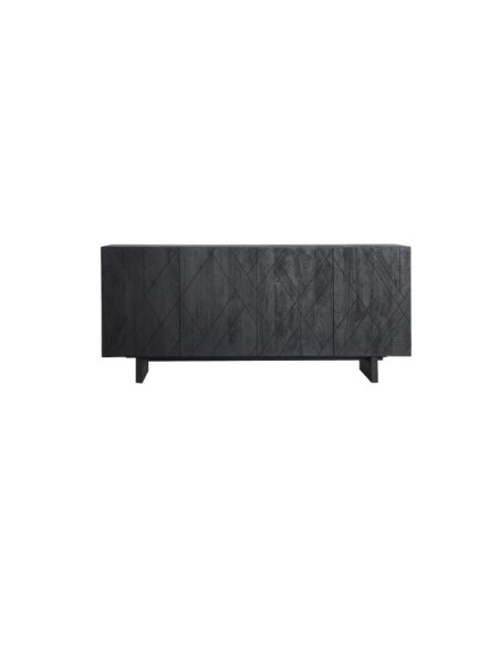 Aparador BOULOC, Madera de Mango, DM / Negro - Kodu Home Design