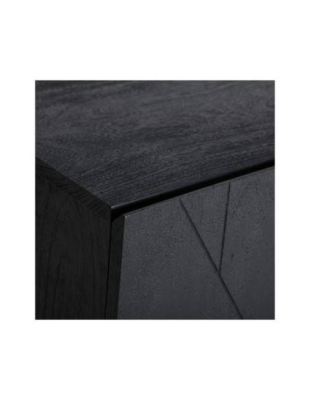 Aparador BOULOC, Madera de Mango, DM / Negro - Kodu Home Design