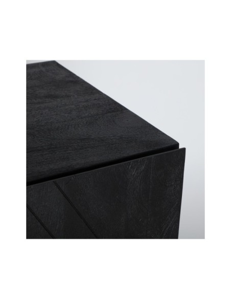 Aparador BOULOC, Madera de Mango, DM / Negro - Kodu Home Design