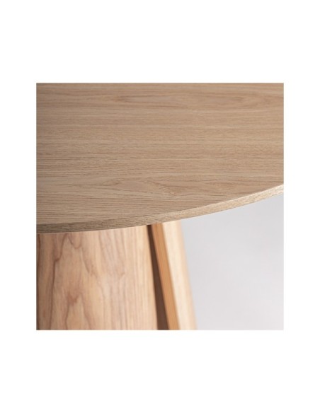 Mesa de Bar WIELER Ø90x75 cm, DM, Chapa de Fresno / Marrón Claro - Kodu Home Design