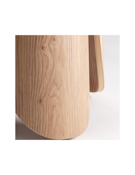 Mesa de Bar WIELER Ø90x75 cm, DM, Chapa de Fresno / Marrón Claro - Kodu Home Design