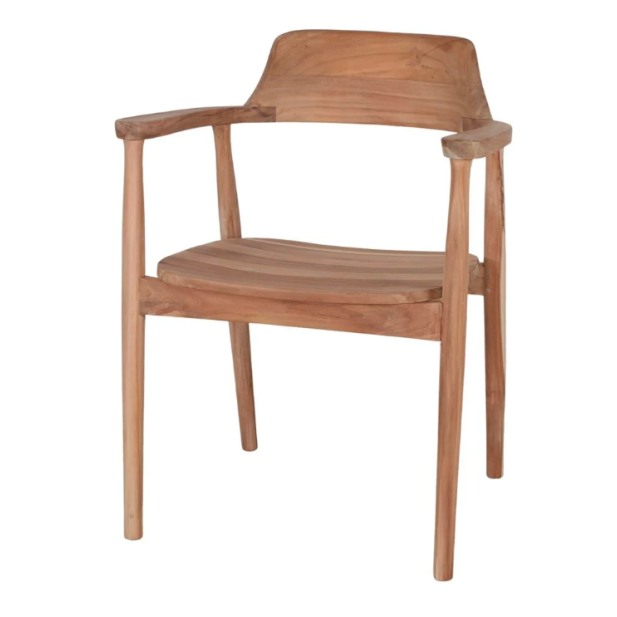 Silla con Brazos SAGGI, Teca Natural. Vackart