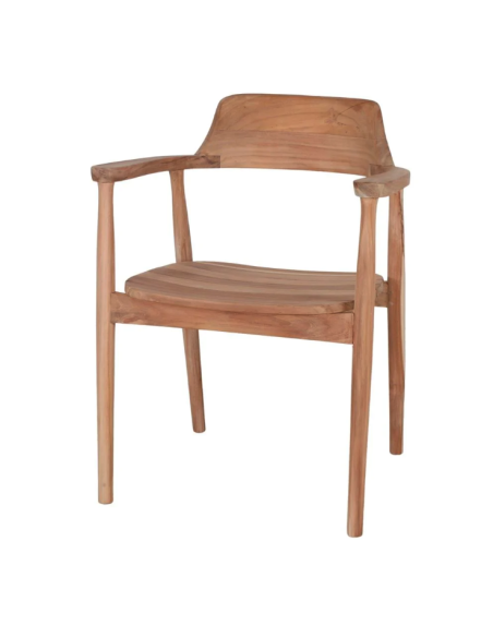 Silla con Brazos SAGGI, Teca Natural. Vackart