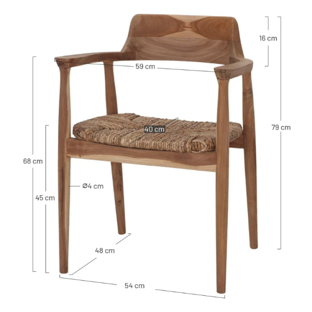 Silla con Brazos MANDALAY, Teca /...