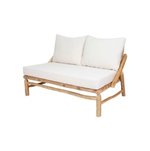 Banco Samos De Madera Maciza Tropical Natural 2 Plazas