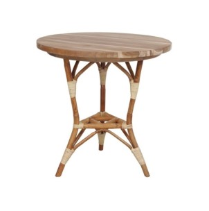 Mesa De Comedor Lofoten De Madera De Teca Y Ratán Natural...