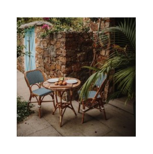 Mesa De Comedor Lofoten De Madera De Teca Y Ratán Natural... 2