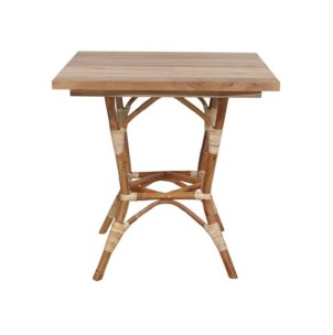 Mesa De Comedor Lofoten De Madera De Teca Y Ratán Natural...