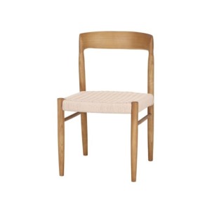 Silla Odense De Madera Maciza De Olmo Y Cuerda Natural