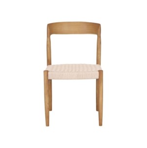 Silla Odense De Madera Maciza De Olmo Y Cuerda Natural 2