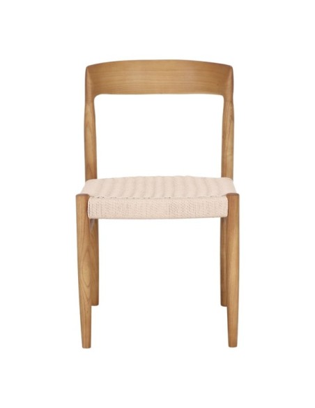 Silla Odense De Madera Maciza De Olmo Y Cuerda Natural