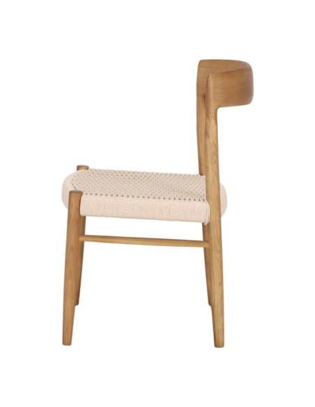 Silla Odense De Madera Maciza De Olmo Y Cuerda Natural