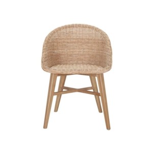 Silla Tavira De Madera Maciza De Teka Y Ratán Sintético... 2