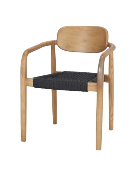 Silla Bali Madera Tropical Fibra Negro