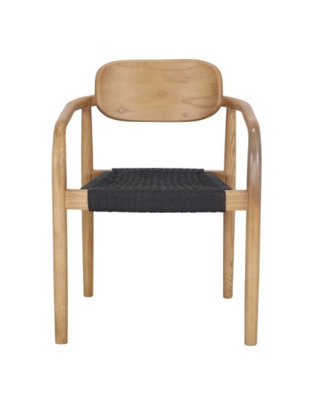 Silla Bali Madera Tropical Fibra Negro