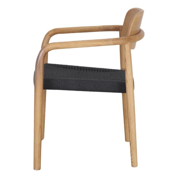 Silla Bali Madera Tropical Fibra Negro