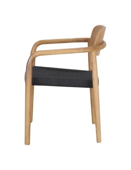 Silla Bali Madera Tropical Fibra Negro