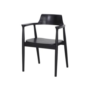 Silla Turín Madera Teka Contemporánea Negro