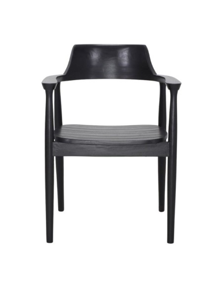 Silla Turín Madera Teka Contemporánea Negro