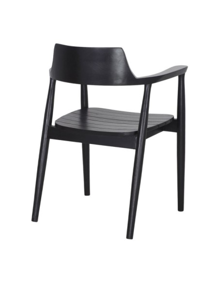 Silla Turín Madera Teka Contemporánea Negro