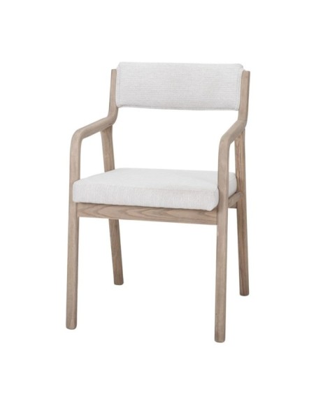 Silla Praga Madera Tapizada Nórdica Beige