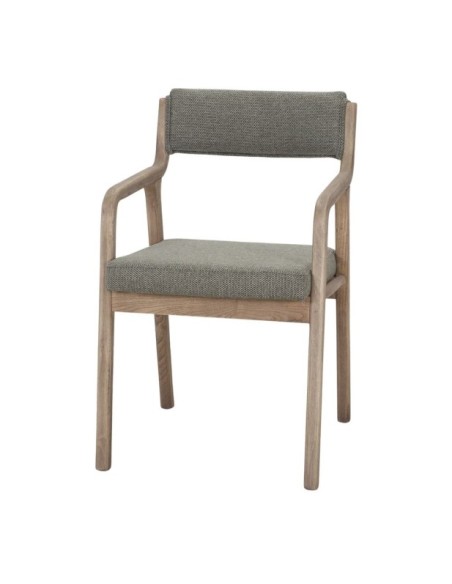 Silla Praga Madera Tapizada Nórdica Verde Oliva