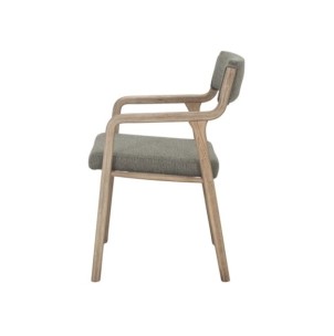 Silla Praga Madera Tapizada Nórdica Verde Oliva 2