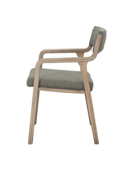 Silla Praga Madera Tapizada Nórdica Verde Oliva