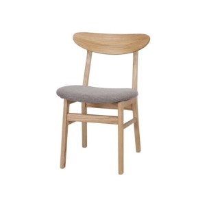 Silla Viena Madera Tapizada Elegante Topo