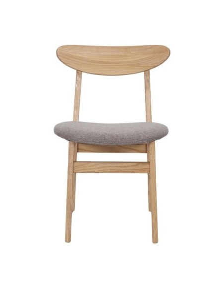 Silla Viena Madera Tapizada Elegante Topo