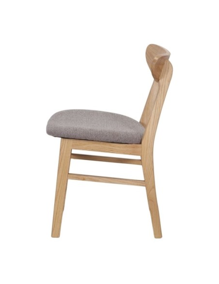 Silla Viena Madera Tapizada Elegante Topo