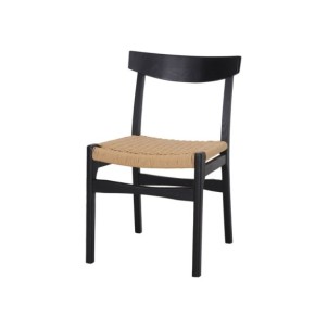Silla Nantes Madera Olmo Cuerda Negro