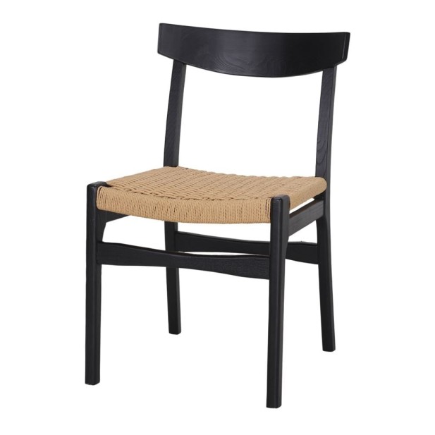 Silla Nantes Madera Olmo Cuerda Negro