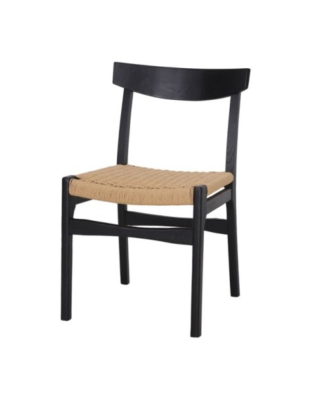 Silla Nantes Madera Olmo Cuerda Negro