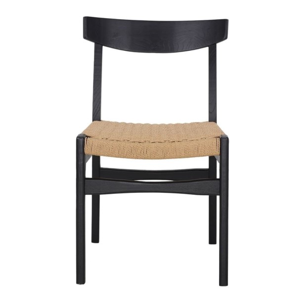 Silla Nantes Madera Olmo Cuerda Negro