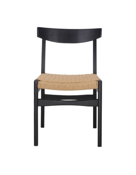 Silla Nantes Madera Olmo Cuerda Negro