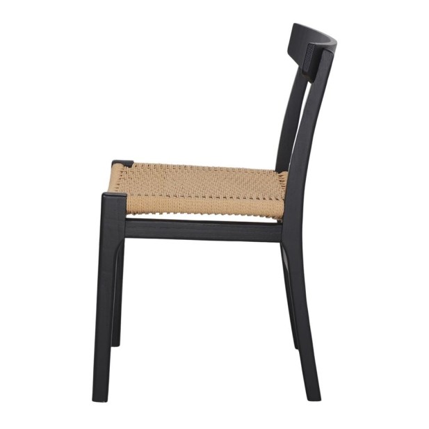 Silla Nantes Madera Olmo Cuerda Negro