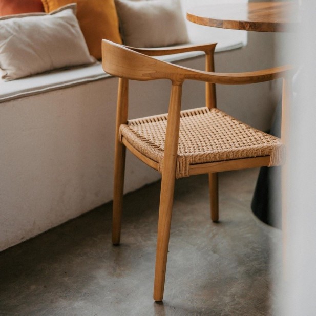 Silla Estocolmo Madera Olmo Cuerda