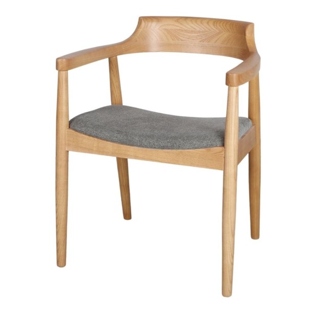 Silla Amberes Madera Olmo Tapizada