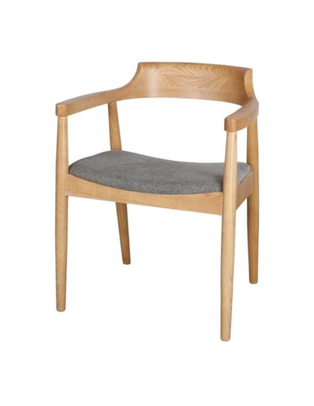 Silla Amberes Madera Olmo Tapizada