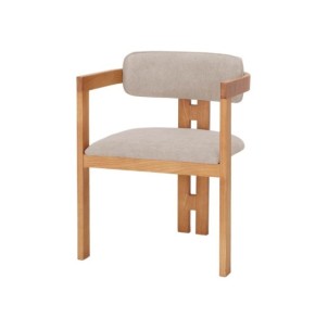 Silla Florencia Madera Olmo Tapizada Marfil