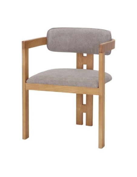 Silla Florencia Madera Olmo Tapizada Trufa