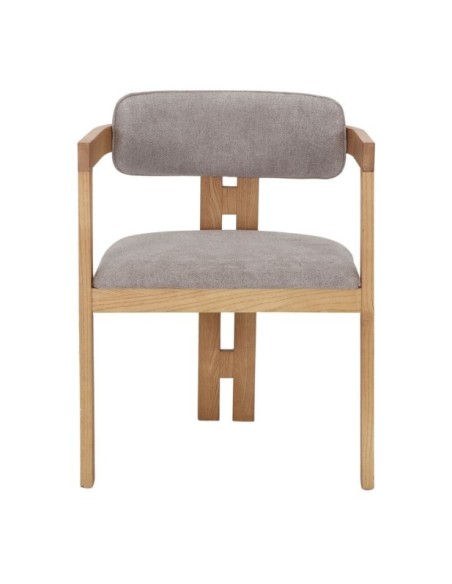 Silla Florencia Madera Olmo Tapizada Trufa