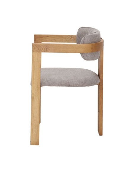 Silla Florencia Madera Olmo Tapizada Trufa