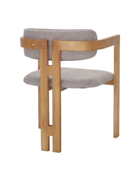 Silla Florencia Madera Olmo Tapizada Trufa