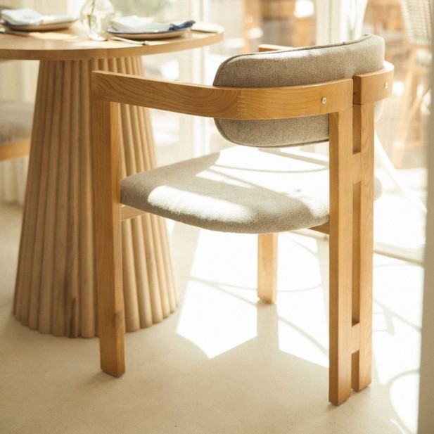 Silla Florencia Madera Olmo Tapizada...