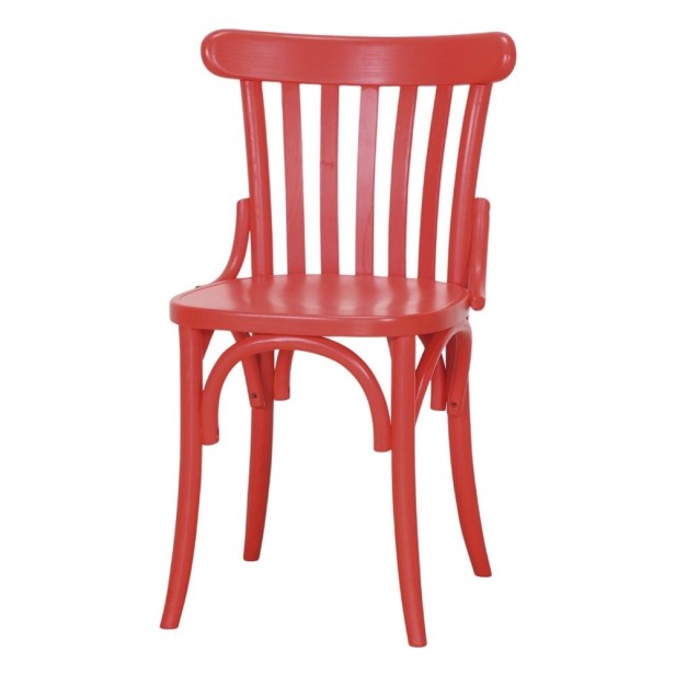 Silla Venecia Madera Olmo Curvada Rojo
