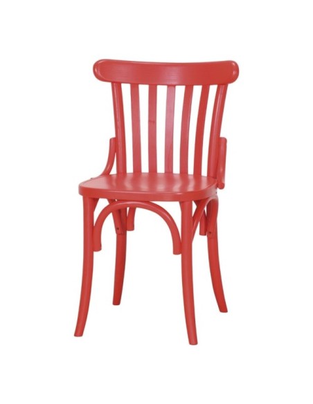 Silla Venecia Madera Olmo Curvada Rojo