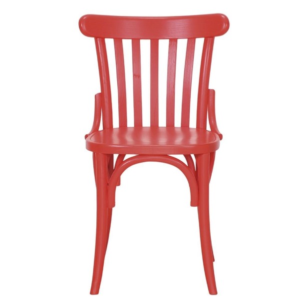Silla Venecia Madera Olmo Curvada Rojo
