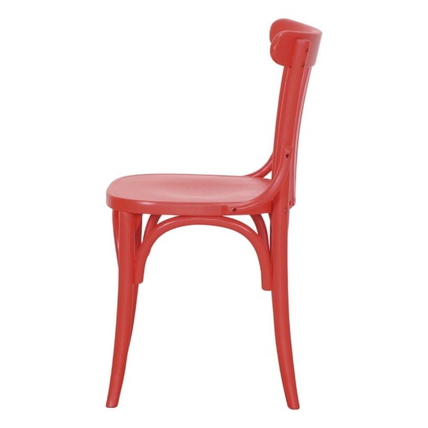 Silla Venecia Madera Olmo Curvada Rojo
